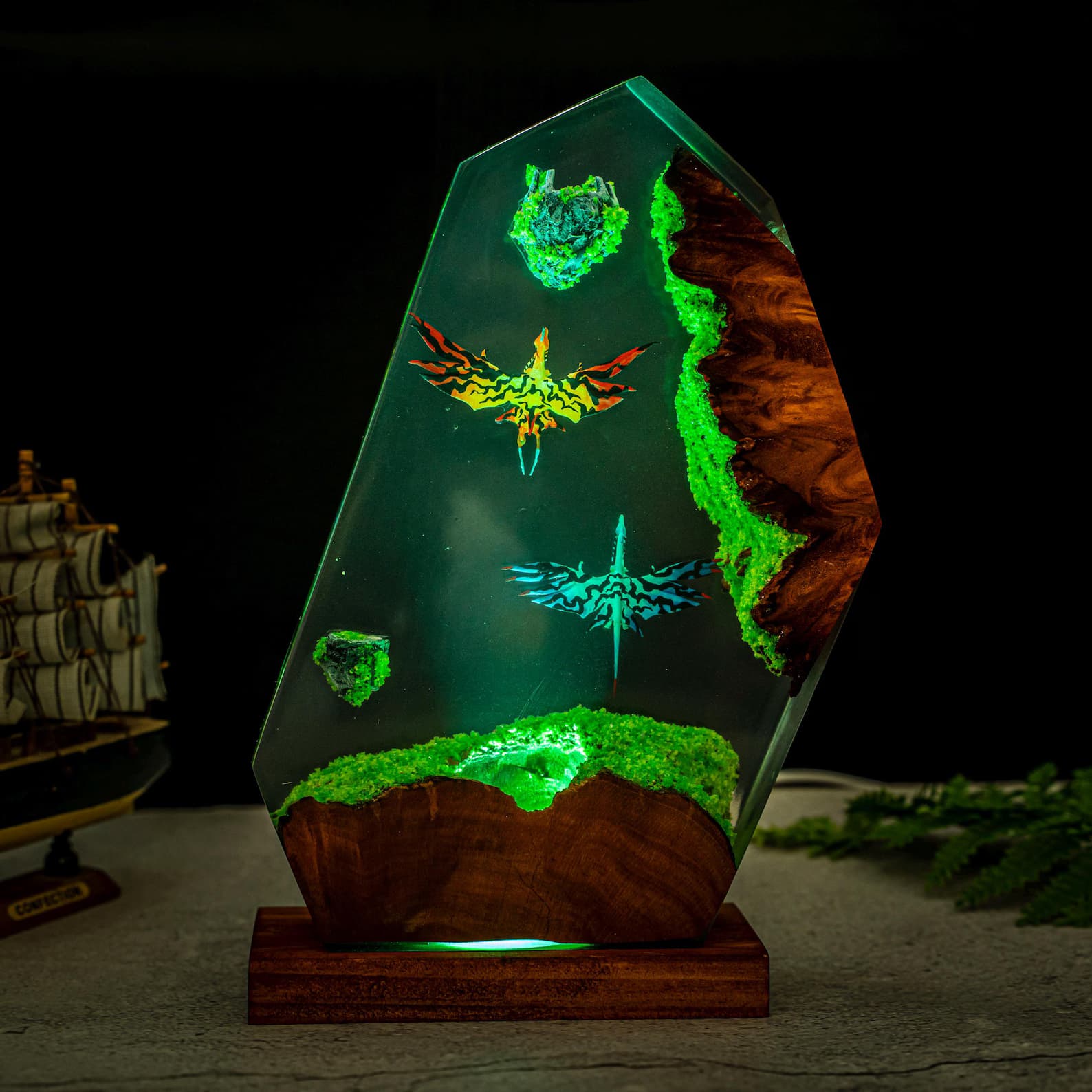 Dragon Resin Lamp, Handmade night Light gift, Unique Avatar Gift for Room Decor, Epoxy Lamp, Birthday gift for him, Gaming gift 10