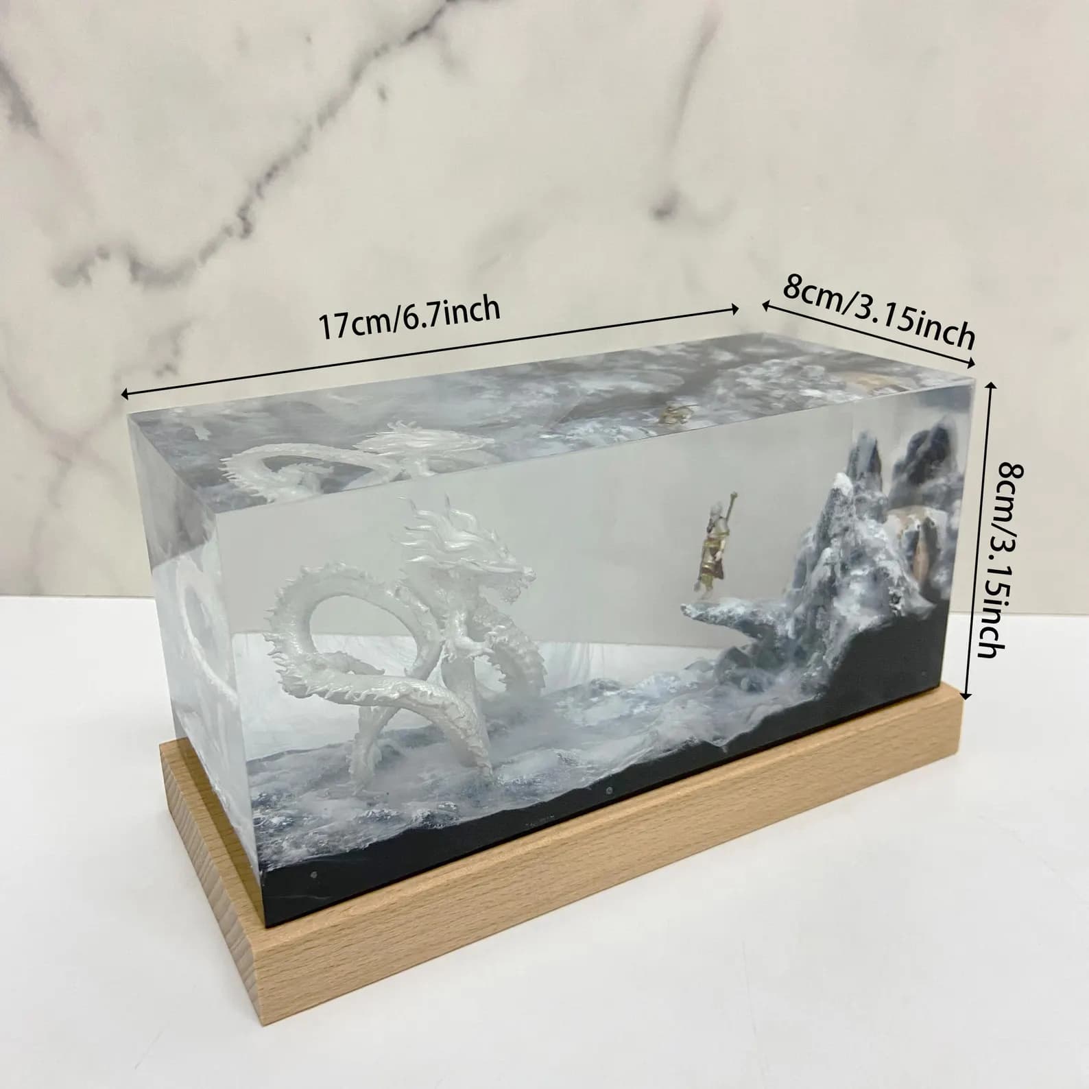 Unique Miniature Landscape Dragon Lamp, Gift For Game Lovers, Custom Wukong Home Decorations, Personalized Resin Lamp, Christmas Gift 6