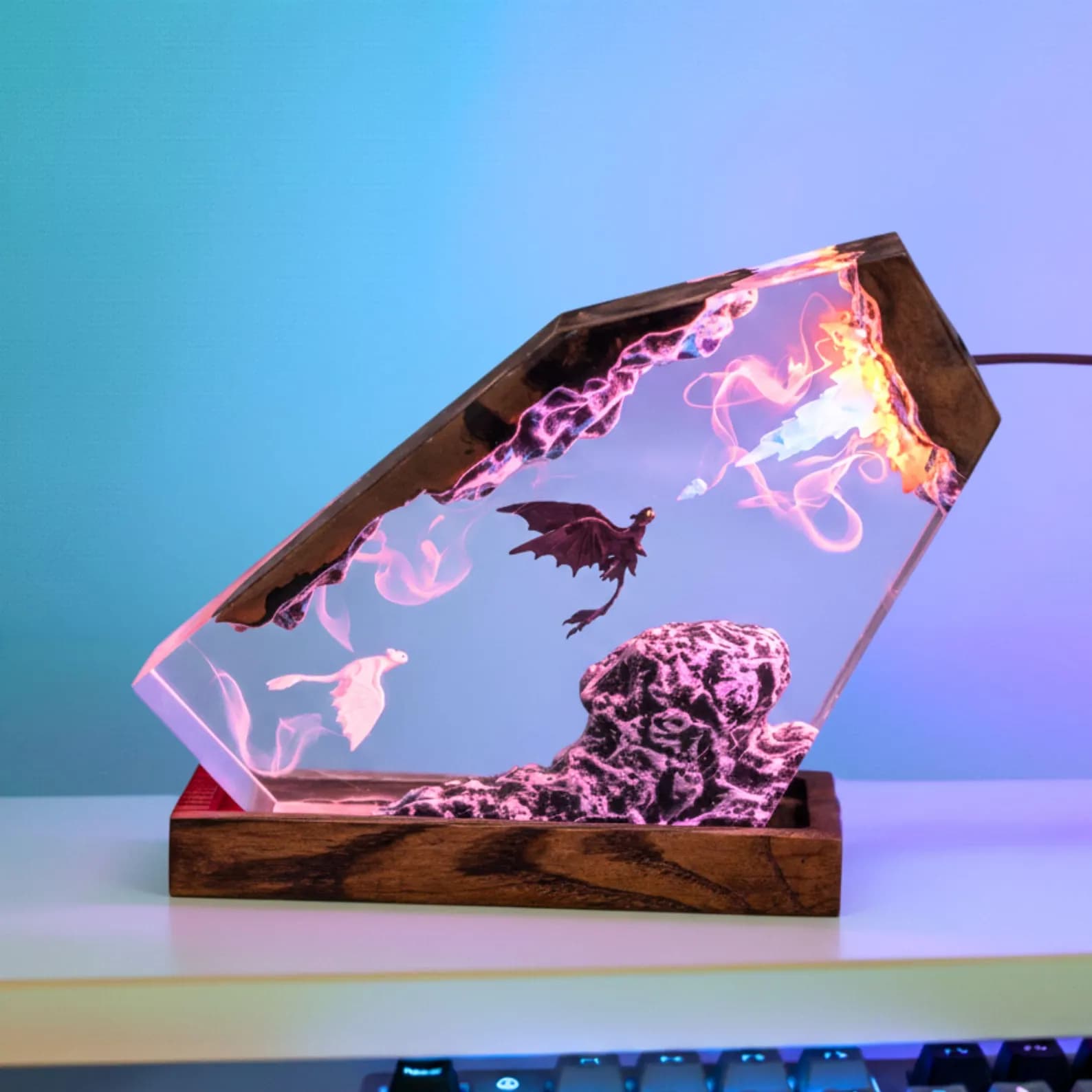 Mythic Sky Dragon Lamp – Handmade Fantasy Resin Light, Artistic Night Sculpture Gift 3