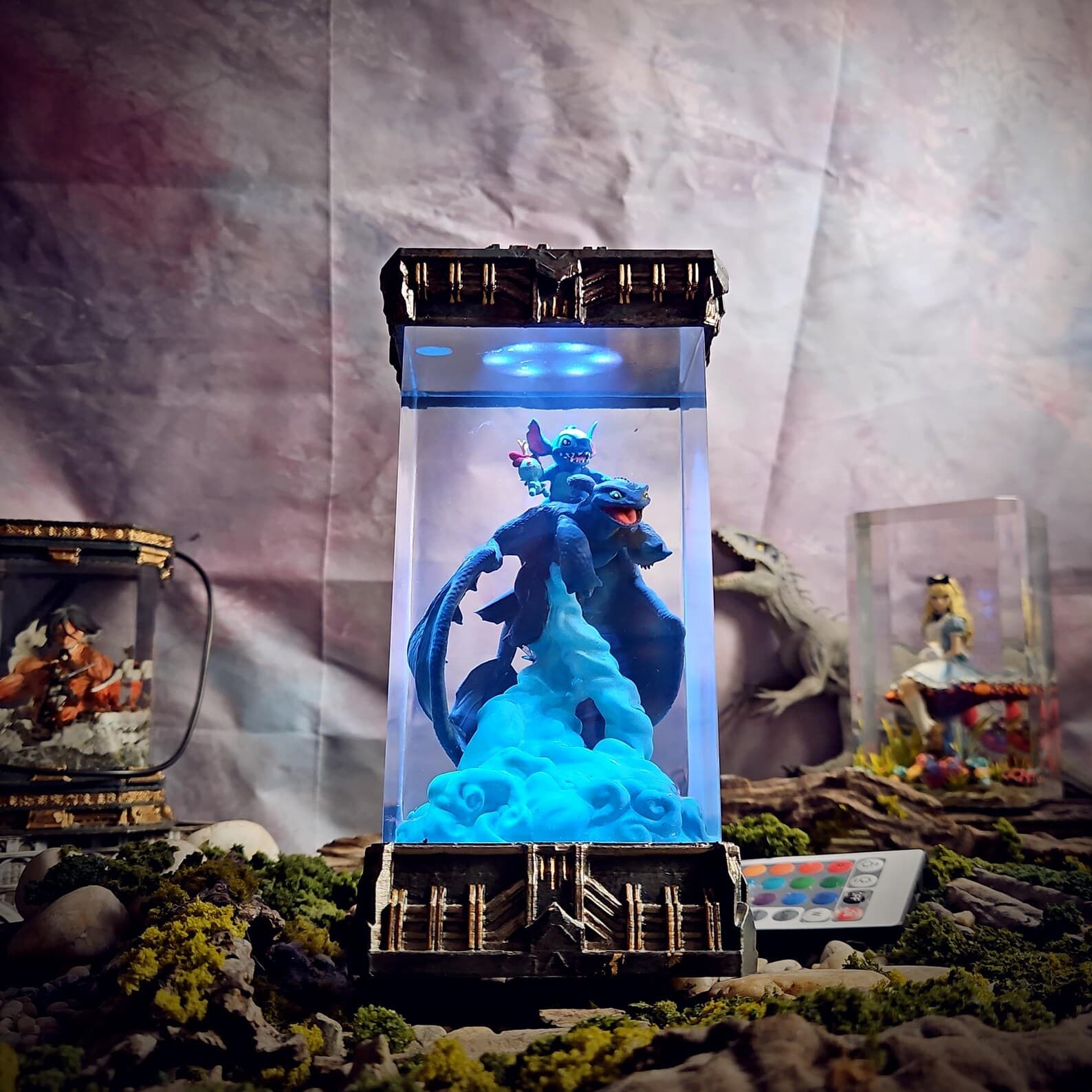 Friendship Stitch and Toothless Resin Lamp | Handcrafted Epoxy Art Light, Cute Dragon & Blue Koala Resin Lamp | Handmade Epoxy LED Light 5