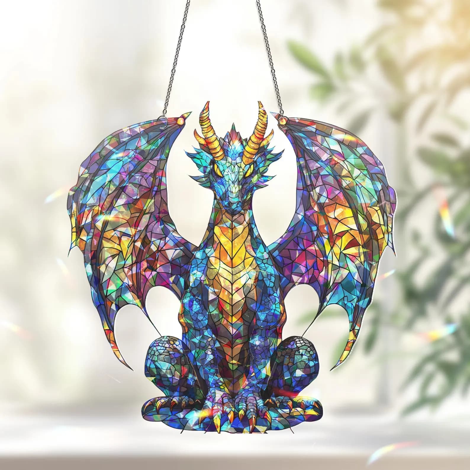 Dragon Suncatcher, Dragon Gift, Dragon Ornament, Dragon Art, Dragon Ornament, Fantasy Dragon Hanging, Christmas Kid Gift, Dragon Decor 6