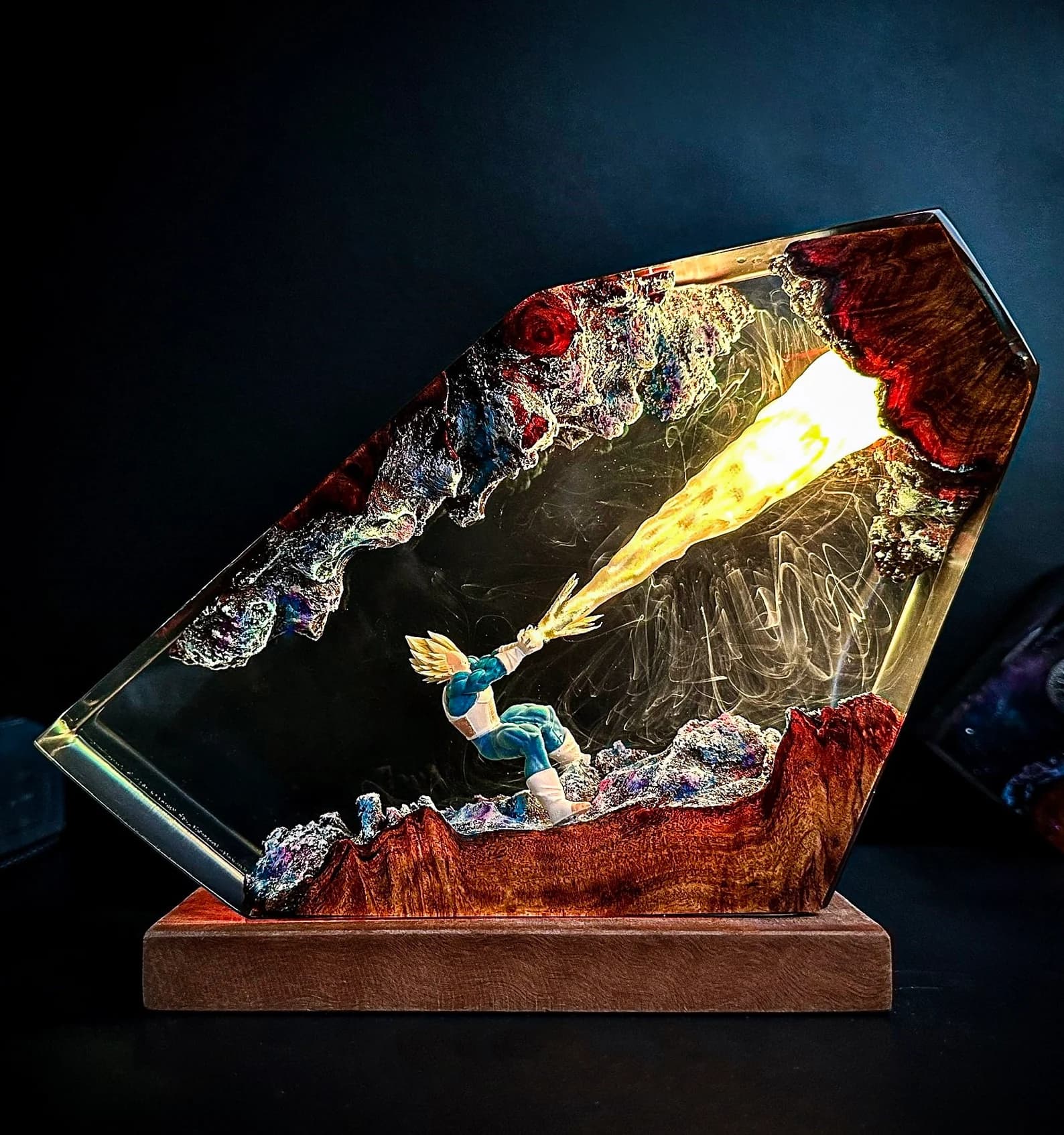 ANIME Night Lamp Epoxy lamp handmade from wood and resin Custom Anime Night Light wood lamp resin Anime Night light Resin Lamp Gift for him 8