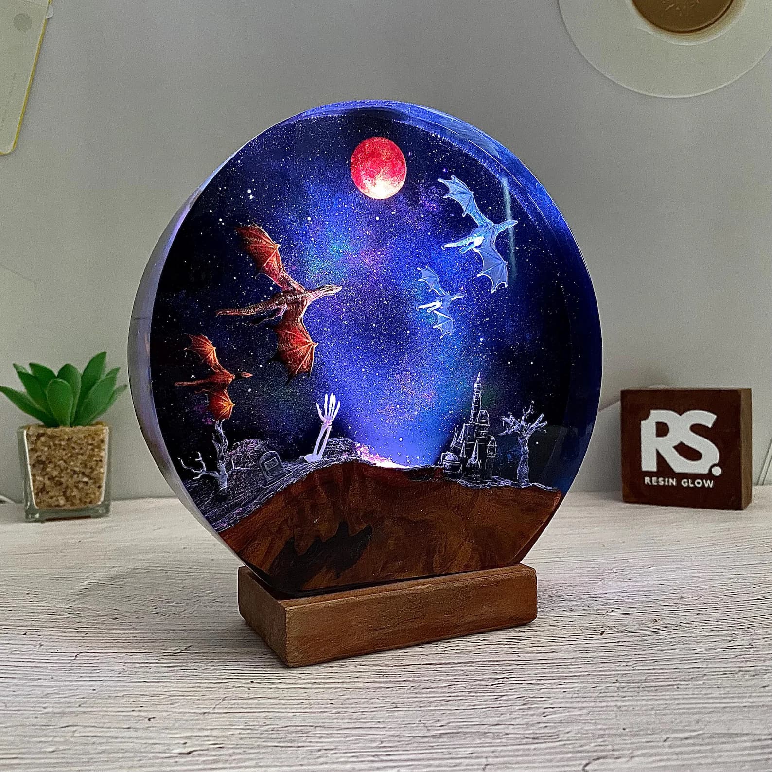 Dragon Lamp, Fire Dragon and Ice Dragon, Resin Wood Lamp, 3D Dragon Table Lamp, Home Decoration, Christmas Gift for Kid, Birthday Gift 10