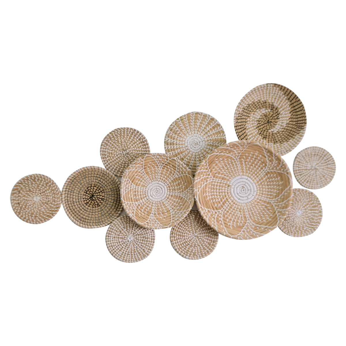 Seagrass Decorative Large Wall Basket Wall Art Set of 11