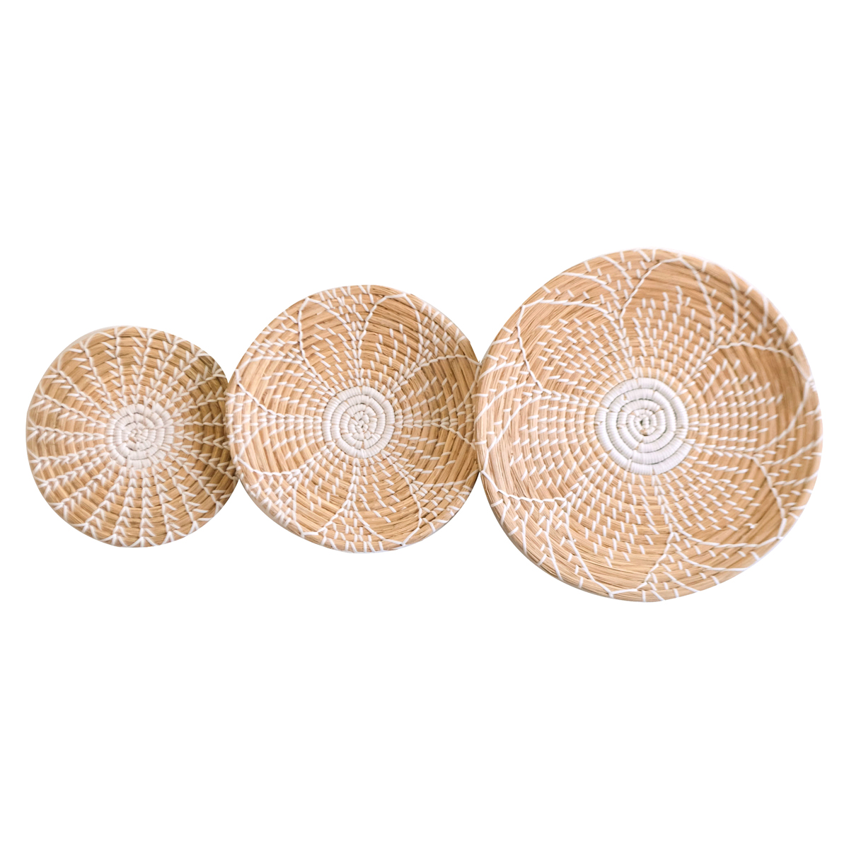 Seagrass Decorative Large Wall Hanging Basket Wall Art Set of 3